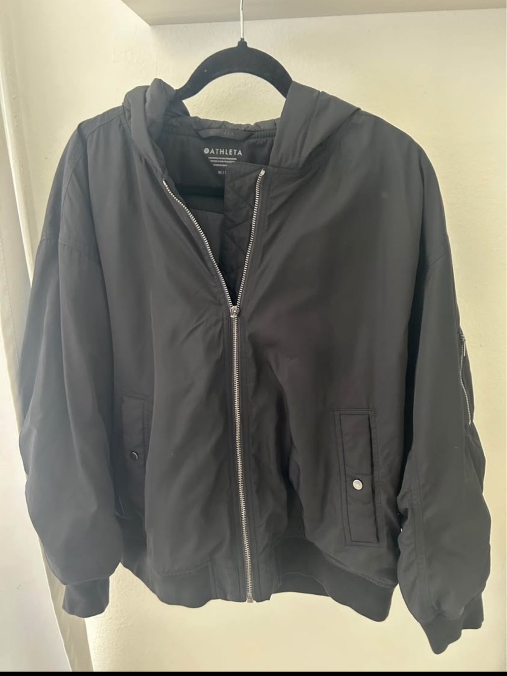 Athleta Black Upfield Bomber Jacket M/P